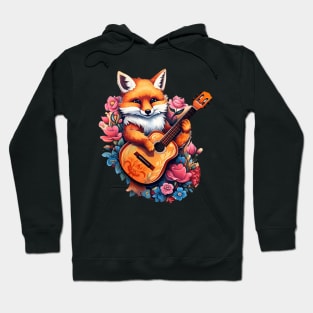 Cottagecore Fox With Acoustic Guitar Hoodie